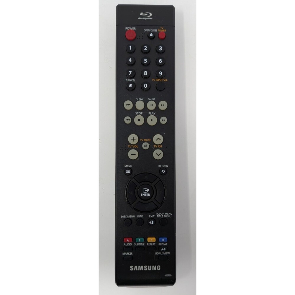Samsung 00070D Blu-ray DVD Remote OEM Genuine Tested - BDP1500, BDP2500, BDP2550